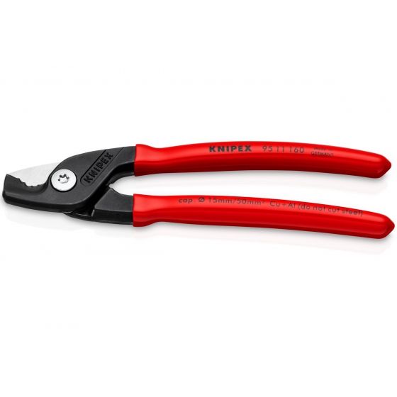 Кабелерез KNIPEX StepCut ступенчатый рез, кабель д. 15 мм, 50 кв.мм, L-160 мм, обливные рукоятки KN-9511160 Кабелерез KNIPEX StepCut ступенчатый рез, кабель д. 15 мм, 50 кв.мм, L-160 мм, обливные рукоятки KN-9511160