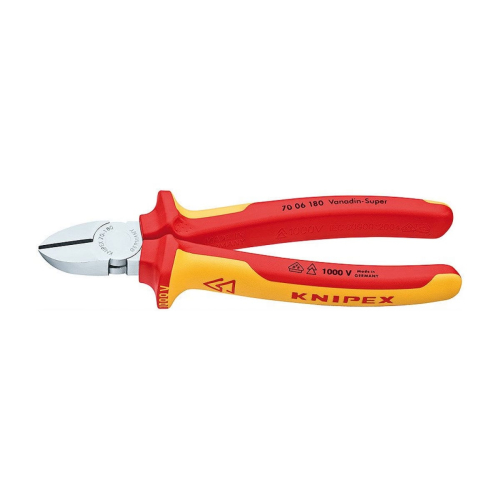 Бокорезы VDE 180 мм. хром. 2-комп. диэлектрические ручки, Knipex
