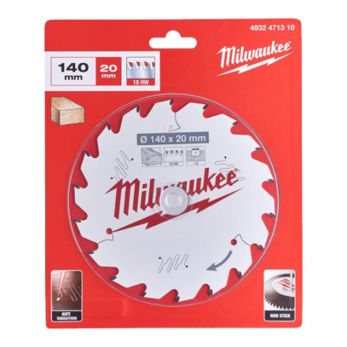 Диск пильный по дереву для циркулярной пилы 140*20 Milwaukee 4932471310 Диск пильный по дереву для циркулярной пилы 140*20 Milwaukee 4932471310