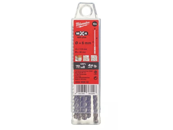 Бур SDS+ MX4 Milwaukee Бур SDS+ MX4 (6х115 мм, 10 шт.) Milwaukee