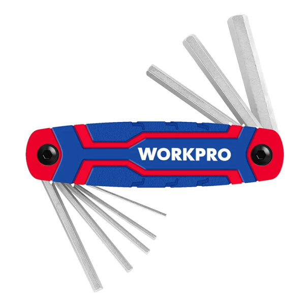 Набор 6-гранных складных ключей PRO, (8 пр), WORKPRO Набор 6-гранных складных ключей PRO, (8 пр), WORKPRO