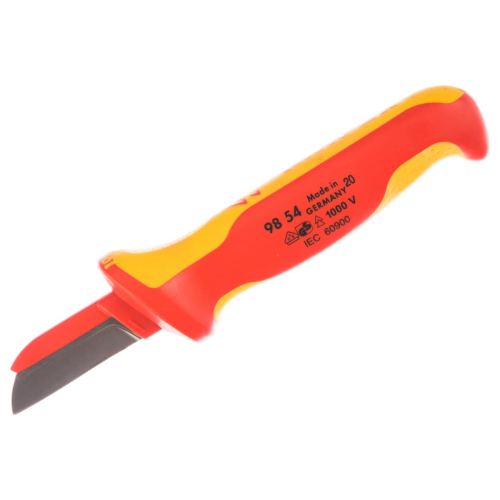 Нож кабельный VDE 190 мм. 1000 В. 2-комп. диэл. ручка, Knipex