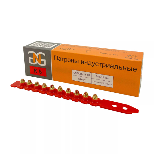 Патрон монтажный 6,8х11 мм. К5, красный, кассета, (уп. 100 шт), GNG GNPK68115R Патрон монтажный 6,8х11 мм. К5, красный, кассета, (уп. 100 шт), GNG GNPK68115R