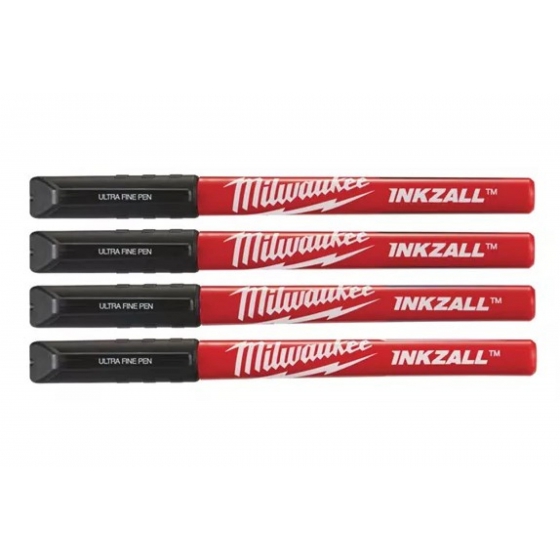 Ручка (черная, 4шт) Milwaukee INKZALL Fine Tip 48223164