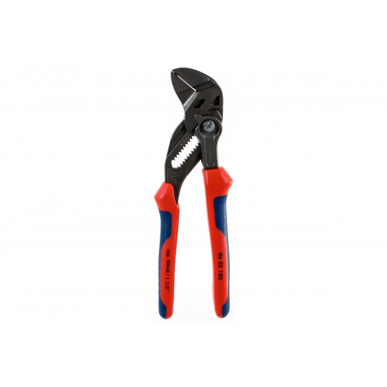Переставные клещи - гаечный ключ KNIPEX 40 мм, 1 1/2, L-180 мм, серые, 2-к ручки KN-8602180