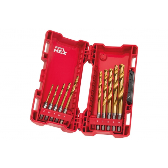 Набор сверл по металлу RedHEX HSS-G TiN Milwaukee Набор сверл по металлу RedHEX HSS-G TiN 10 шт. Milwaukee 48894759