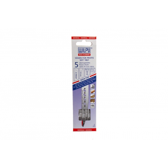 Полотно по металлу 3059/150 Bi-metall WILPU Полотно по металлу 3059/150 Bi-metall (5 шт; 150х19х0.9 мм; 130 мм; 9/13 TPI) WILPU