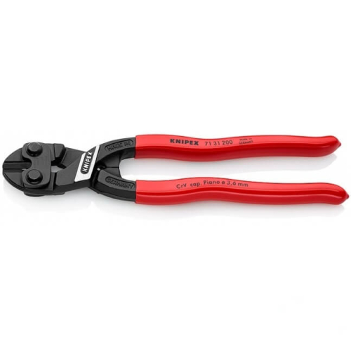 Болторез компактный с выемкой на кромках 200 мм. обливные ручки, Knipex KN-7131200