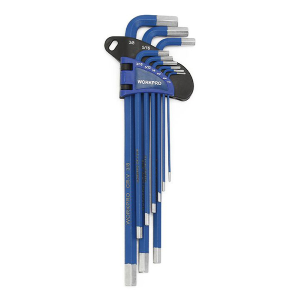 Набор 6-гранных ключей LONG PRO: Н1,5-Н10, (9 пр), WORKPRO