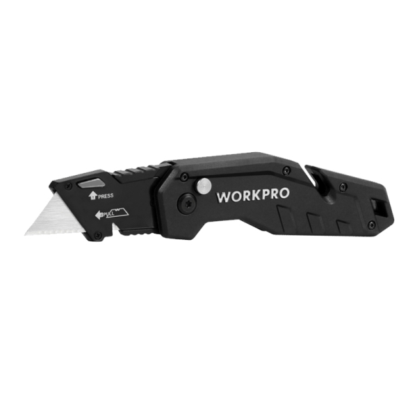 Нож складной быстросменный с нейлоновой рукояткой черный, WORKPRO Нож складной быстросменный с нейлоновой рукояткой, WORKPRO