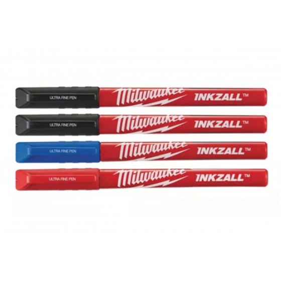 Ручки INKZALL Fine Tip (черный, синий, красный) 4 шт. Milwaukee 48223165