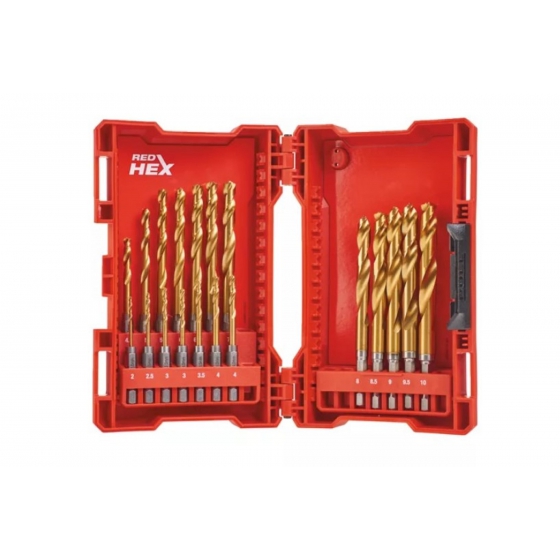 Набор сверл по металлу RedHEX HSS-G TiN 19 шт. Milwaukee Набор сверл по металлу RedHEX HSS-G TiN 19 шт. Milwaukee 48894760