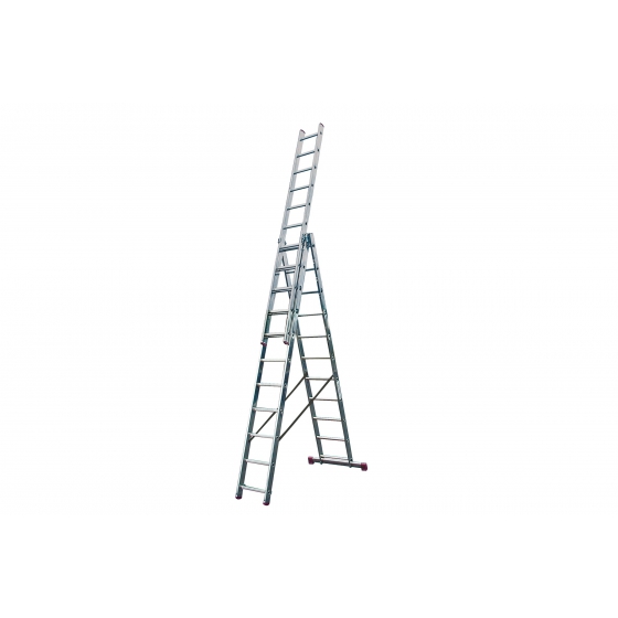 Алюминиевая трехсекционная лестница 3х11 Krause Corda 013422