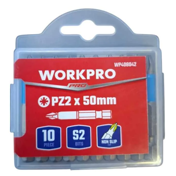 Набор бит нескользящих 50xPZ2 (10 шт), WORKPRO