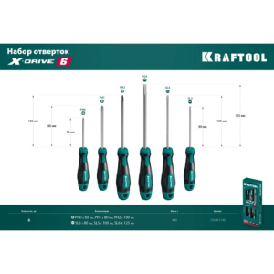 Набор отвёрток Х-Drive -6, KRAFTOOL,250081-Н6_z01 Набор отвёрток Х-Drive -6, KRAFTOOL,250081-Н6_z01