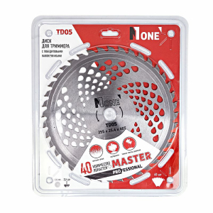Диск для триммера с победитовыми наконечниками TD05, MASTER 255х25,4х40T, № 1