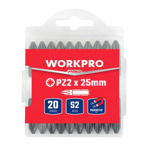 Набор бит 25xPZ2 (20 шт), WORKPRO Набор бит 25xPZ2 (20 шт), WORKPRO