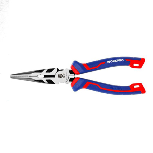 Длинногубцы прямые 2К, 160 мм., CrV, WORKPRO
