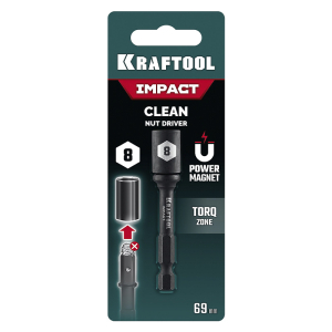 Бита с торцевой головкой CLEAN Nut Driver 8 мм, KRAFTOOL Бита с торцевой головкой CLEAN Nut Driver 8 мм, KRAFTOOL