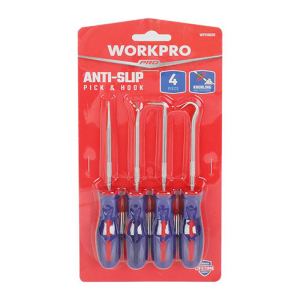 Набор крючков и шило, (4 шт), WORKPRO