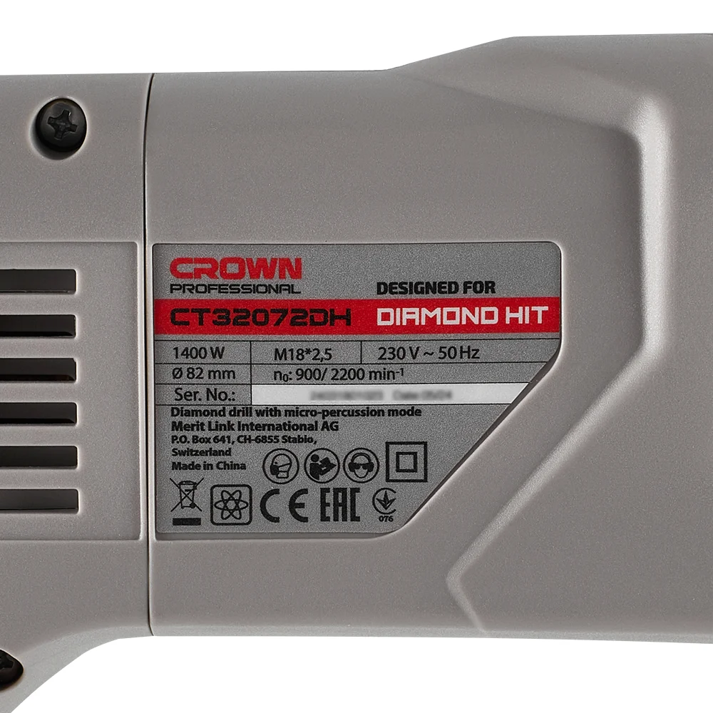 Дрель с микроударом CT32072DH BMC, 1400 Вт. М18, 82 мм, CROWN Дрель с микроударом CT32072DH BMC, 1400 Вт. М18, 82 мм, CROWN