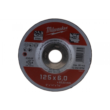 Шлифовальный диск SG27/125х6х22.2 мм Milwaukee Шлифовальный диск SG27/125х6х22.2 мм Milwaukee