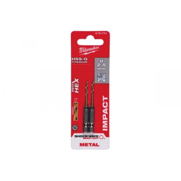 Сверло по металлу RedHEX HSS-G TiN Milwaukee 48894704 Сверло по металлу RedHEX HSS-G TiN (2 шт; 2.5х19х62 мм) Milwaukee 48894704