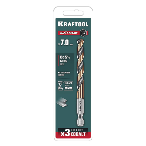 Сверло по металлу для винтовертов IMPACT READY, 7х109 мм. НЕХ-1/4, KRAFTOOL Сверло по металлу для винтовертов IMPACT READY, 7х109 мм. НЕХ-1/4, KRAFTOOL