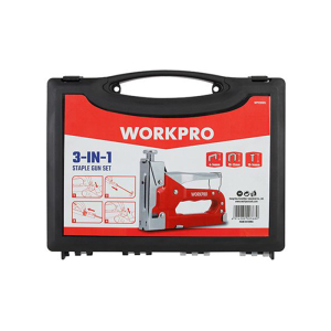 Пистолет скобозабивной в кейсе, 3-В-1, 10, 12, 15 мм по 500 шт., WORKPRO
