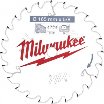 Диск пильный по дереву для циркулярной пилы Milwaukee Диск пильный по дереву для циркулярной пилы Milwaukee