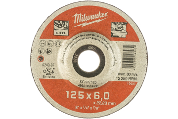 Шлифовальный диск SG27/125х6х22.2 мм Milwaukee Шлифовальный диск SG27/125х6х22.2 мм Milwaukee