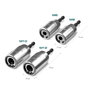 Набор шпильковертов ударных STUD DRIVER M6, M8, M10, M12, (4 шт.), KRAFTOOL Набор шпильковертов ударных STUD DRIVER M6, M8, M10, M12, (4 шт.), KRAFTOOL