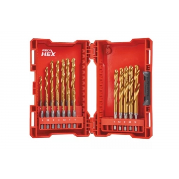 Набор сверл по металлу RedHEX HSS-G TiN 19 шт. Milwaukee Набор сверл по металлу RedHEX HSS-G TiN 19 шт. Milwaukee 48894760