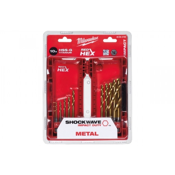 Набор сверл по металлу RedHEX HSS-G TiN Milwaukee Набор сверл по металлу RedHEX HSS-G TiN 10 шт. Milwaukee 48894759