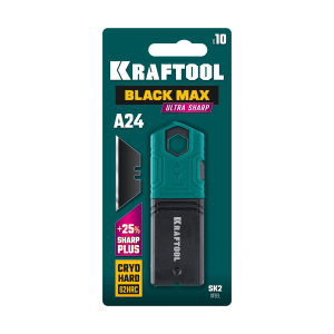 Лезвие BLACKMAX А24 трапециевидное, (уп. 10 шт), KRAFTOOL Лезвие BLACKMAX А24 трапециевидное, (уп. 10 шт), KRAFTOOL